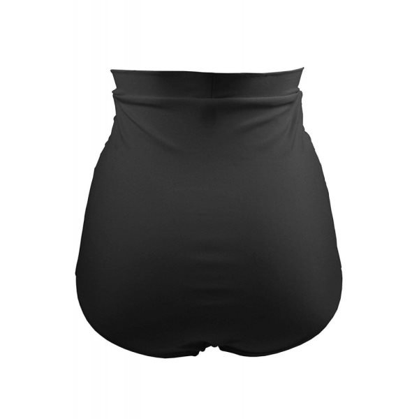 Black Retro High Waisted Swim Short