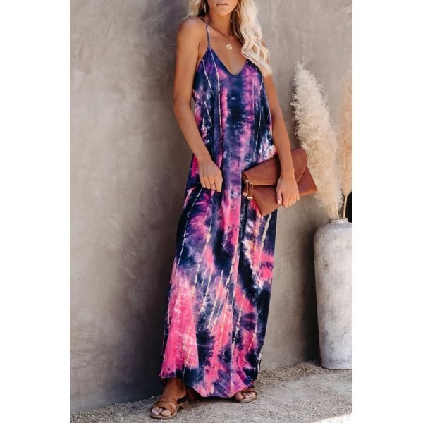 Tie-dye Drape Maxi Dress