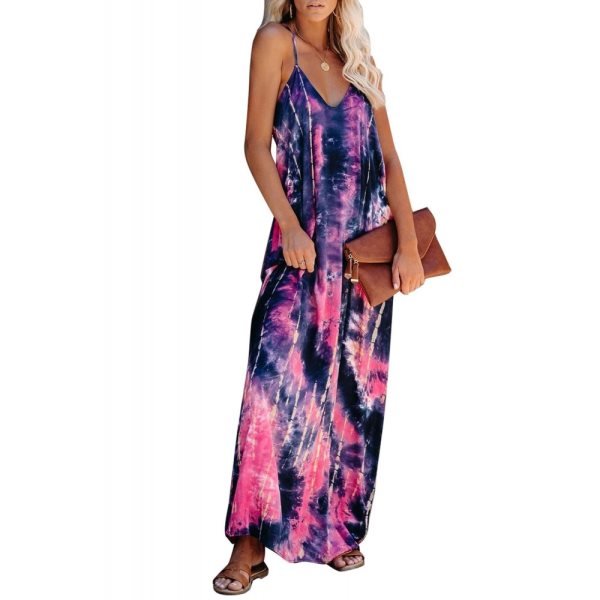 Tie-dye Drape Maxi Dress