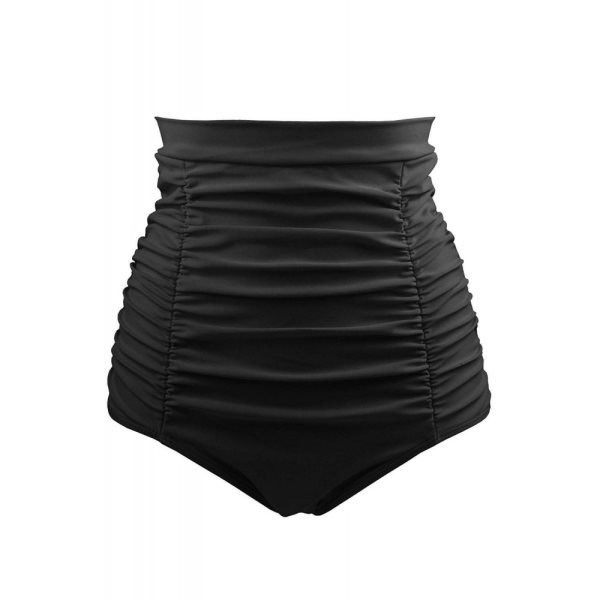 Black Retro High Waisted Swim Short