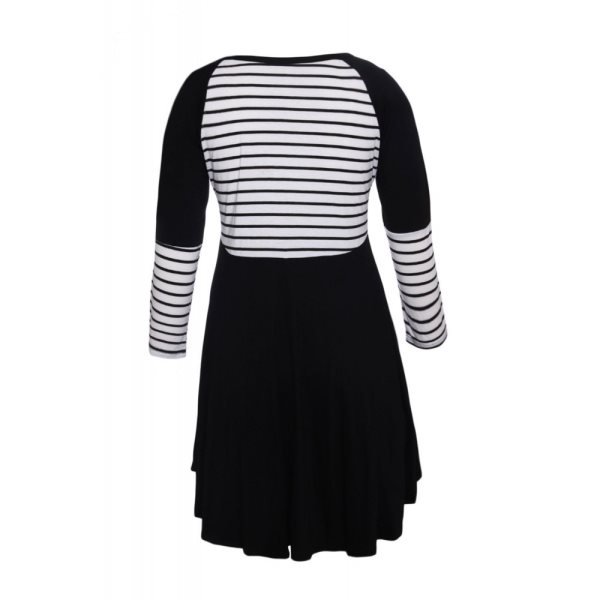 Black Chic Blocked Stripe Jersey Dress