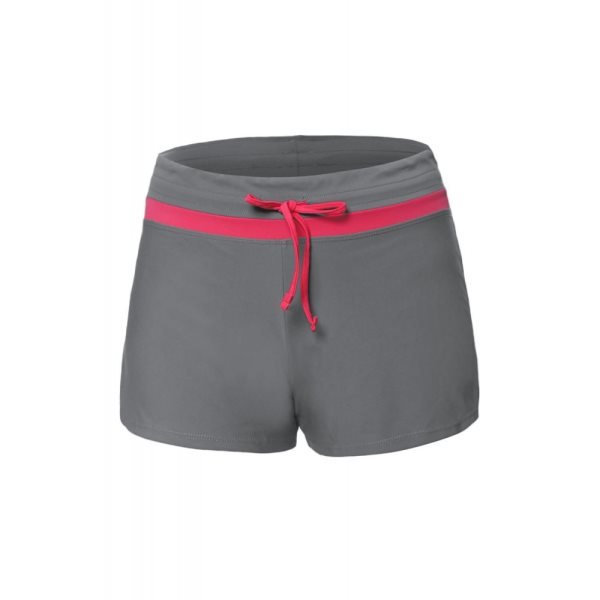 Red Trim Taupe Women Swim Boardshort